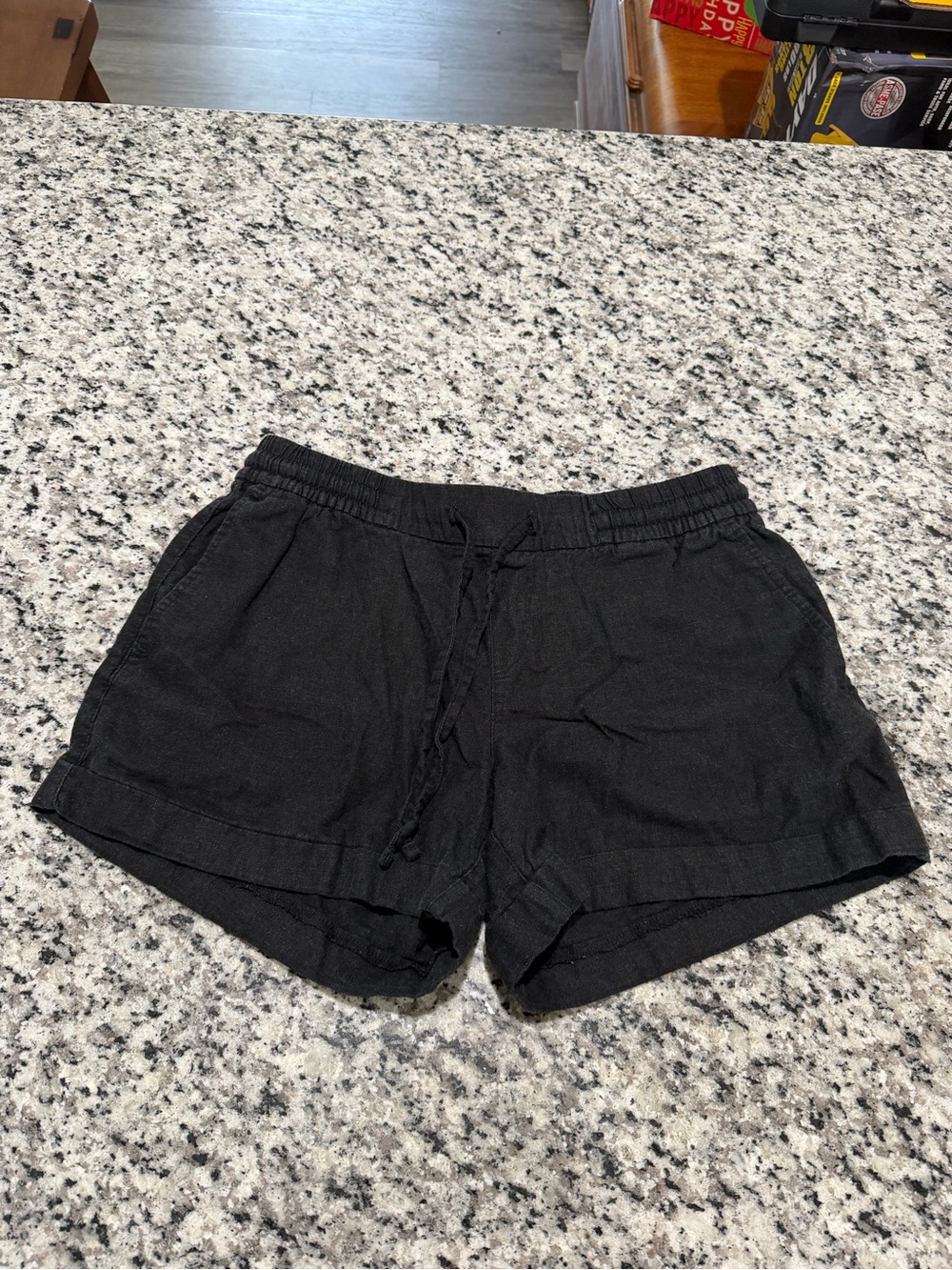Old Navy Black Drawstring Linen Shorts